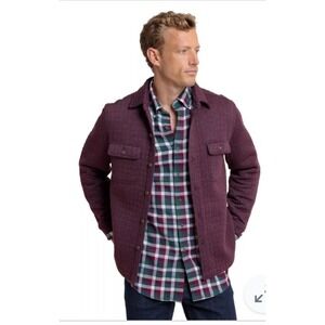 Southern Tide Mens M Merlot Quilted Knit Shacket Style 11150